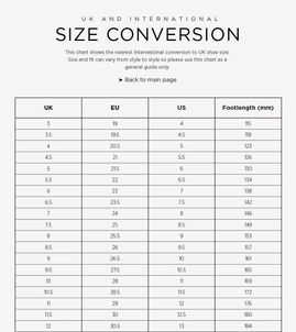 size conversion