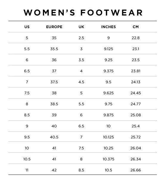 Shoe Sizes