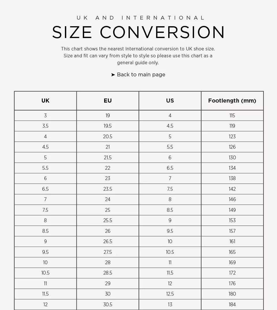 size conversion